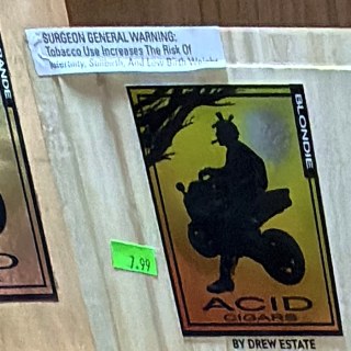 Acid Blondie box on the shelf at Glen Smoke Shop