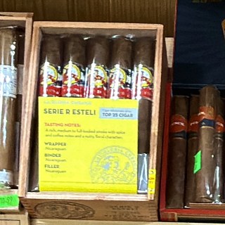 La Gloria Cubana Serie R Estelí box on the shelf at Glen Smoke Shop