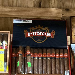 Punch Clásico box on the shelf at Glen Smoke Shop