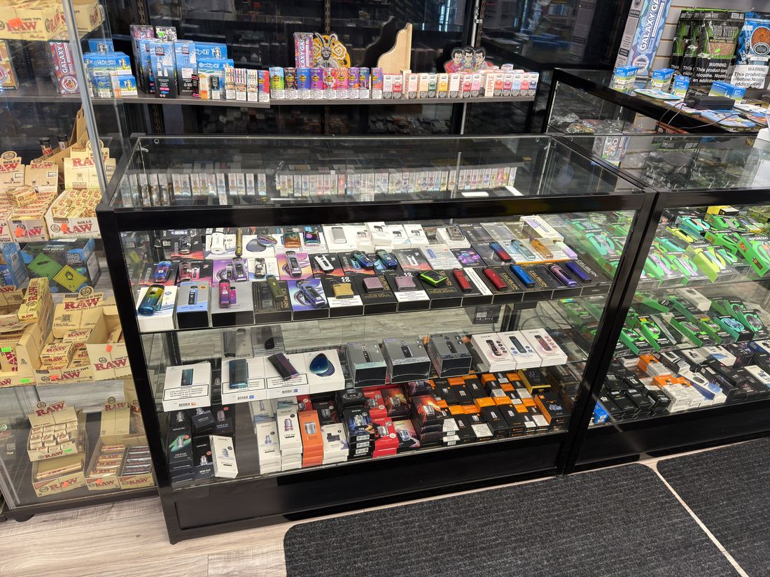 Counter case of lighters, torches and vape hardware