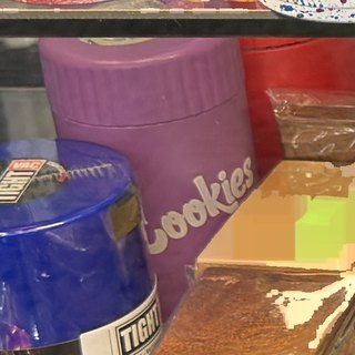 Cookies Storage Jar on the shelf at Glen Smoke Shop