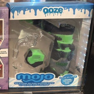 Ooze Mojo Silicone Glass Water Pipe on the shelf at Glen Smoke Shop