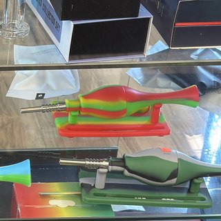 Striped Silicone Nectar Collector on the shelf at Glen Smoke Shop