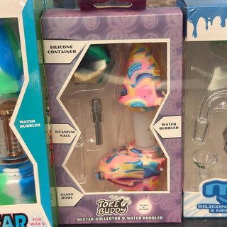 Toke Buddy Nectar Collector and Water Bubbler Kit on the shelf at Glen Smoke Shop