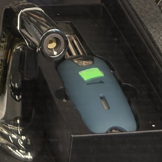 Blue-Gray Silicone Slim Torch Lighter on the shelf at Glen Smoke Shop