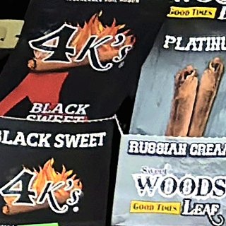 4K's Black Sweet Wraps on the shelf at Glen Smoke Shop