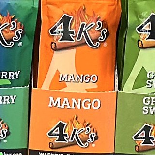 4K's Good Times Tobacco Mango on the shelf at Glen Smoke Shop