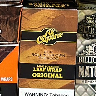 Al Capone Original Leaf Wrap on the shelf at Glen Smoke Shop