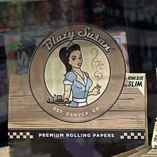 Blazy Susan Premium Rolling Papers King Size Slim on the shelf at Glen Smoke Shop