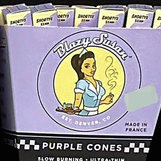 Blazy Susan Purple Cones Shortys 53 mm (50 per jar) on the shelf at Glen Smoke Shop