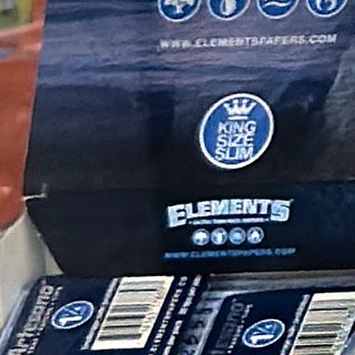 Elements Ultra Thin Rice Papers King Size Slim (50 per box) on the shelf at Glen Smoke Shop