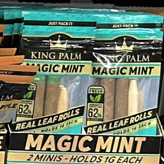 King Palm Magic Mint Real Leaf Rolls on the shelf at Glen Smoke Shop