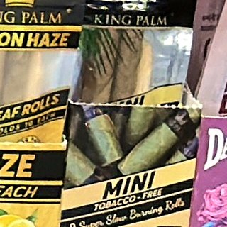 King Palm Mini Rolls (tobacco free, 2 super slow burning rolls) on the shelf at Glen Smoke Shop