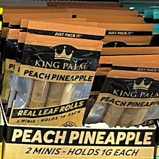King Palm Peach Pineapple Real Leaf Rolls on the shelf at Glen Smoke Shop