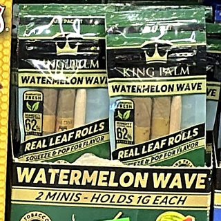 King Palm Watermelon Wave Real Leaf Rolls on the shelf at Glen Smoke Shop