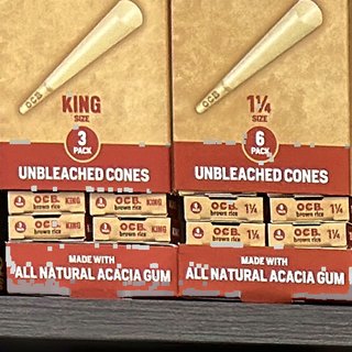 OCB Brown Rice Brown Rice Unbleached Cones on the shelf at Glen Smoke Shop