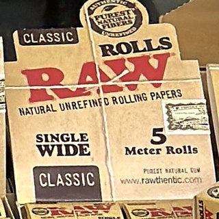 RAW Classic Rolls 5 Metre on the shelf at Glen Smoke Shop