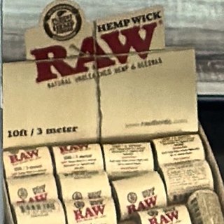 RAW Hemp Wick (3 metre / 10 ft) on the shelf at Glen Smoke Shop