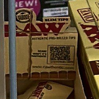 RAW Slim Pre-Rolled Tips on the shelf at Glen Smoke Shop