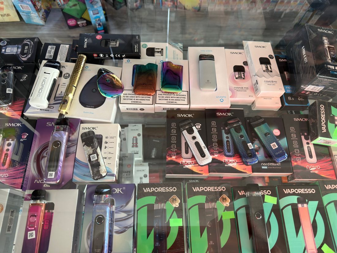 SMOK and Suorin refillable pod systems in the hardware case