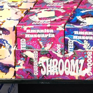 Guaranteed Shroomz Amanita Muscaria on the shelf at Glen Smoke Shop