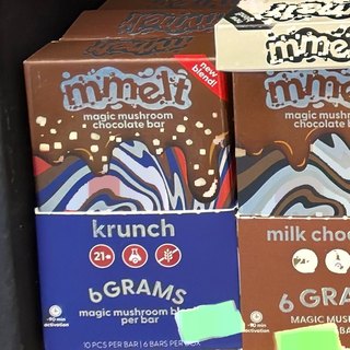 mmelt Magic Mushroom Chocolate Bar Krunch on the shelf at Glen Smoke Shop