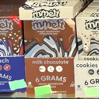 mmelt Magic Mushroom Chocolate Bar Milk Chocolate on the shelf at Glen Smoke Shop