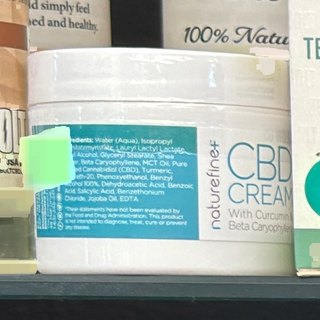 naturefine+ CBD Cream CBD Cream on the shelf at Glen Smoke Shop