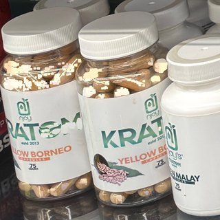 njoy Kratom Capsules Yellow Borneo on the shelf at Glen Smoke Shop