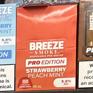 Breeze Smoke Pro Edition (10 ct) Strawberry Peach Mint on the shelf at Glen Smoke Shop