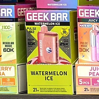 Geek Bar Pulse X2 Watermelon Ice on the shelf at Glen Smoke Shop