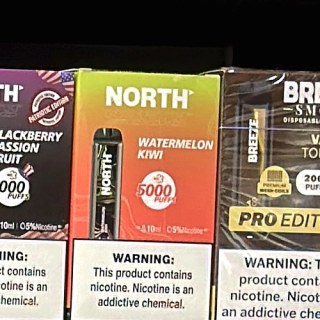 North North 5000 Watermelon Kiwi on the shelf at Glen Smoke Shop