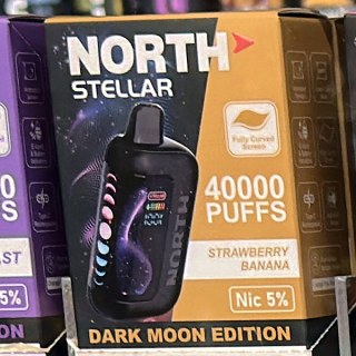 North Stellar 40000 (Dark Moon Edition) Strawberry Banana on the shelf at Glen Smoke Shop